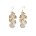 White Iridescent Shell Disc Cluster Statement Hook Earrings view 5