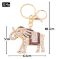 Gold Rhinestone Enamel Elephant Keychain Five Colors view 3