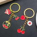 Red Cherry Strawberry Heart Metal Keychain Collection view 4