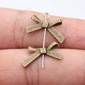 Metal Bow Charms in Six Silver Gold and Bronze Tone Finishes view 3
