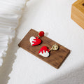 Two Tone Split Heart Star Enamel Drop Stud Earrings view 4