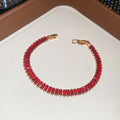 Gold Red Crystal Tennis Bracelets Clear Round Styles view 10