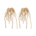 Gold And Silver Crystal Arc Fringe Stud Earrings Jewelry Accessory view 5
