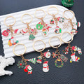 Nine-Style Santa Snowman Reindeer and Tree Holiday Keychain Collection view 3
