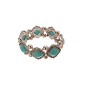 Silver Tone Geometric Diamond Cabochon Stretch Bracelet 4 Colors view 5