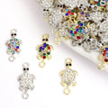 Rhinestone Turtle Two Loop Connector Charms in Four Styles view 1