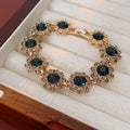 Flower Crystal Link Necklace and Bracelet Three Color Variants view 8