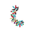 Crystal Leaf Ear Cuff in Clear Silver Tone or Multicolor view 5