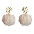 Fluffy Pom-Pom Drop Earrings Six Mixed Metal Styles view 5