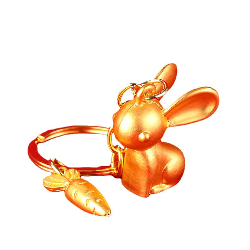 Rabbit Mascot Metal Keychain New Year Gift Accessory
