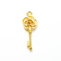 Rose Key Detailed Metal Charm in 4 Decorative Finishes view 5