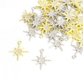 Crystal-Accented Gold Silver Star Alloy Charms in 2 Styles view 5
