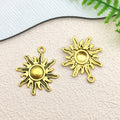 Antique Gold Zinc Alloy Key Starfish Sun Crown Flower Charm Pendant for DIY Jewelry