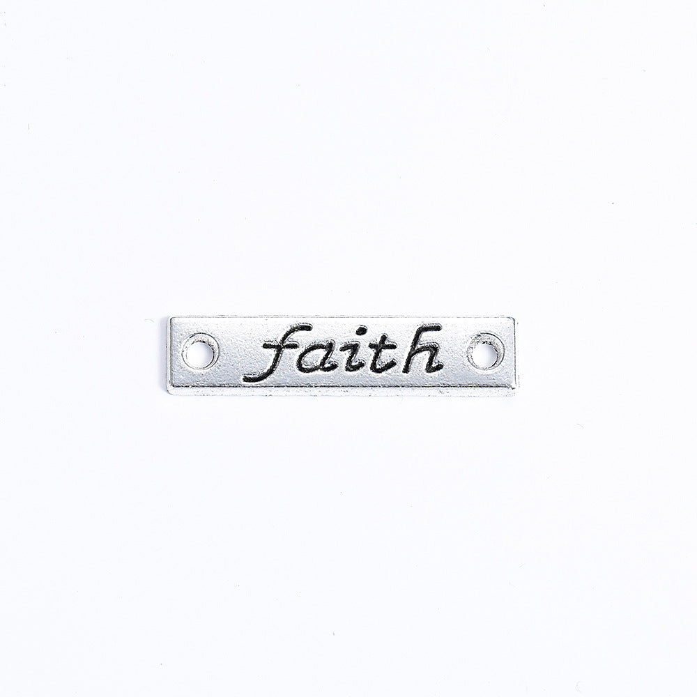 26x6mm Faith Double-Hole Bar Connector Charm