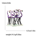 Enamel Flamingo Flock Brooch Pink Purple Two Colors view 7