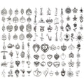 Silver-Tone Heart and Leaf Metal Charms with 15 Listed Options view 5