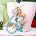 Jeweled Mouse Keychains in Pink Red and Blue with Fortune Braided Loops view 3