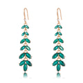 Silver Tone Leaf Tassel Crystal Six Designs Metal Dangle Earrings view 9