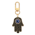 Twelve Piece Gold Tone Hamsa Heart and Crescent Evil Eye Keychain Set view 2