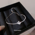Silver Crystal Swan Tennis Bracelets Four Charm Styles view 2