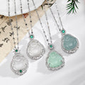 Laughing Buddha Pendant Necklaces Silver Tone 4 Stone Looks view 5