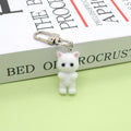 Flocked Standing Cat Clip Keychains in Three Colors view 6