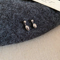 Polished Teardrop Dangle Stud Earrings in Gold and Silver Tones view 6