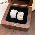 Shell Mosaic Stud Earrings in Two Designs With Decorative Details view 2
