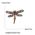 Colorful Crystal Dragonfly Brooch With Faceted Crystals And Polished Metal Details view 7