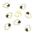 Enamel-Look And Crystal-Accented Gold Silver Heart Alloy Pendant Components in 12 Styles view 10