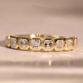 Gold Tone Square Bezel Clear CZ Half Eternity Band Sizes 6-10 view 5