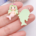 Candy Color Resin Mermaid Charm Pendant for DIY Earrings Necklaces Phone Chain