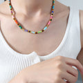 Colorful Beaded Choker Necklaces Multicolor Stone Metal Accents view 6