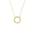 Small Round Clear Stone Open-Circle Necklace In Two Metal Tones view 6