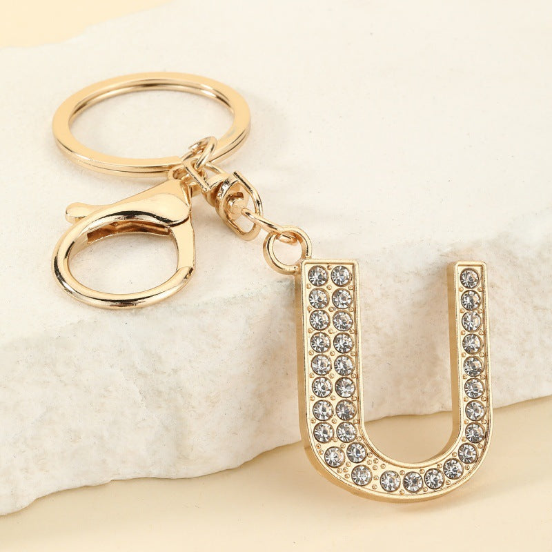 Fashion 26 Letter Metal Keychain Initial Bag Charm Personalized Accessory