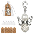 Pearl Angel Butterfly Wing Rhinestone Lobster Clasp Charm view 1
