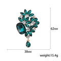Crystal Leaf Cluster Drop Brooch Gold Tone Four Colors view 5