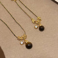 Gold Tone Brown Tiger Eye Style Pendant Necklace Pendant Jewelry view 3