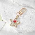 Gold Star Dried Flower Resin Keychains Four Floral Styles view 5