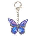 Blue Purple Acrylic Butterfly Keychain Gold Lobster Clasp view 5
