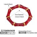 Bamboo Shape Resin Stretch Bracelet in Nine Colorways view 7