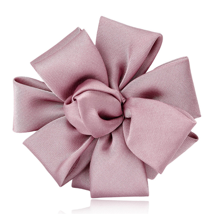 Layered Ribbon Bow Brooch In Six Solid Colors Decorative Lapel Pin
