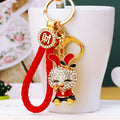Jeweled Bow Ear Rabbit Character Keychains in Four Pictured Colors view 11