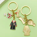 Graduation Charm Keychains Featuring Black Flower Across 32 Pictured Variations view 2
