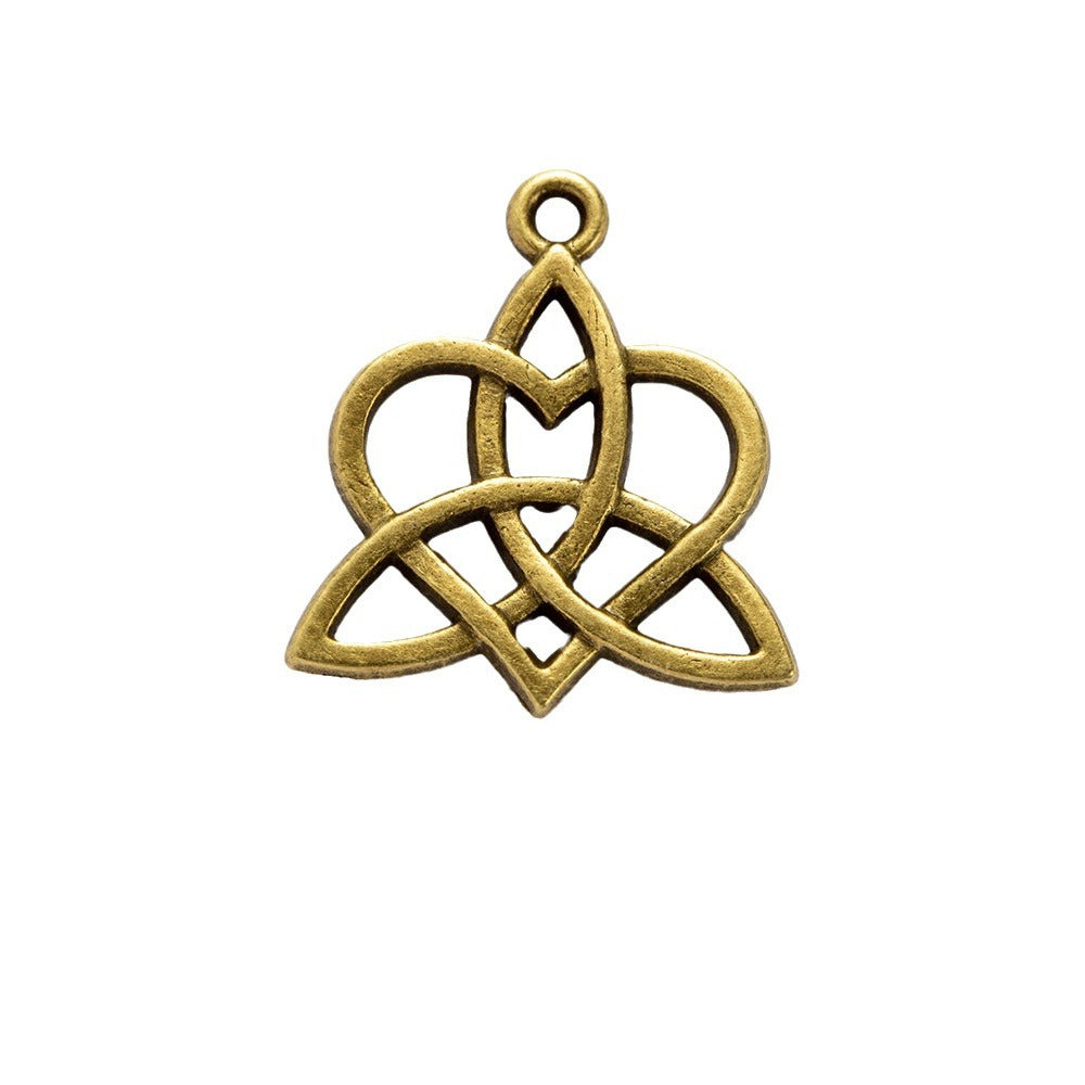 Vintage Celtic Knot Heart Openwork Pendant 24x22mm