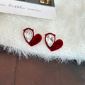 Velvet Heart Crystal Look Two Part Asymmetric Stud Earrings view 7