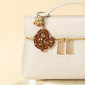 Beaded Bronze Knot Keychain With Rhinestone Flower Charm view 5