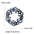 Round Leaf and Crystal Wreath Brooch in Four Mixed Palettes view 6