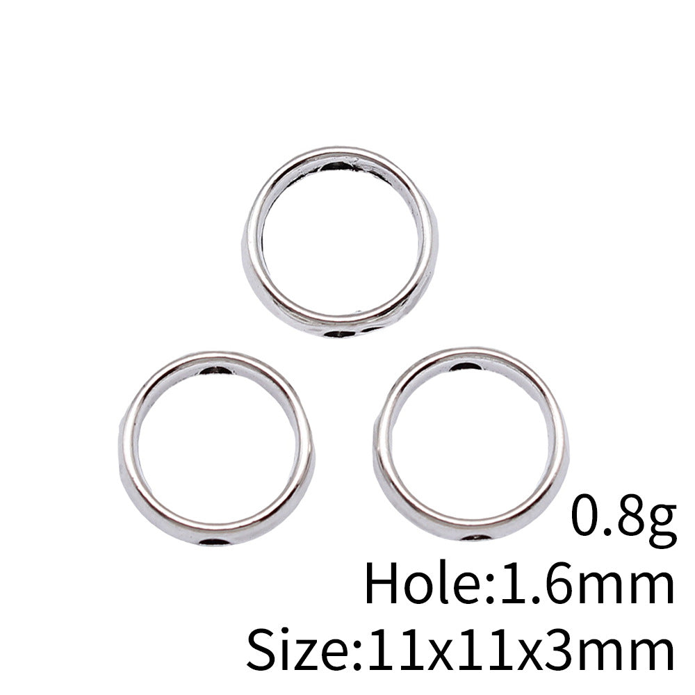 11x11x3mm 0.8g Zinc Alloy Round Perforated Loose Metal Beads for Bracelet Necklace Making