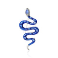 Colorful Crystal Coiled Snake Brooch With Raised Head view 1